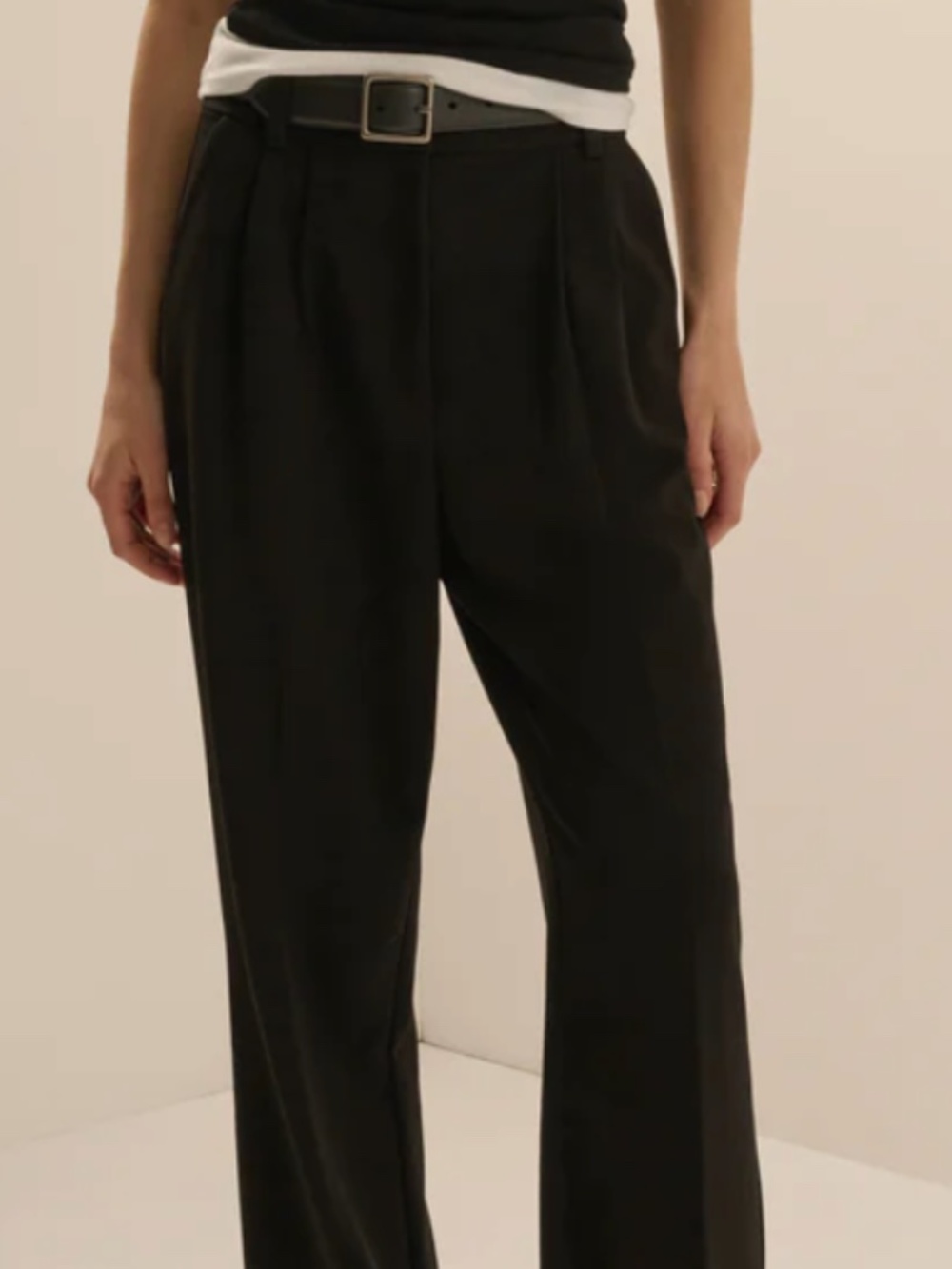 NWT Favorite Daughter ‘The Favorite’ Black Pleated Petite Trousers Retail $218